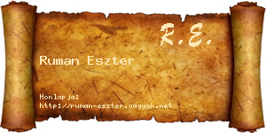 Ruman Eszter névjegykártya